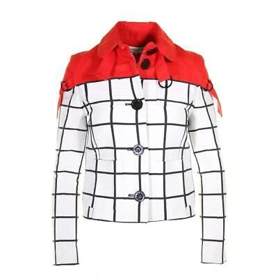 Pre-owned Jc De Castelbajac Color Block Check Jacker In White/red
