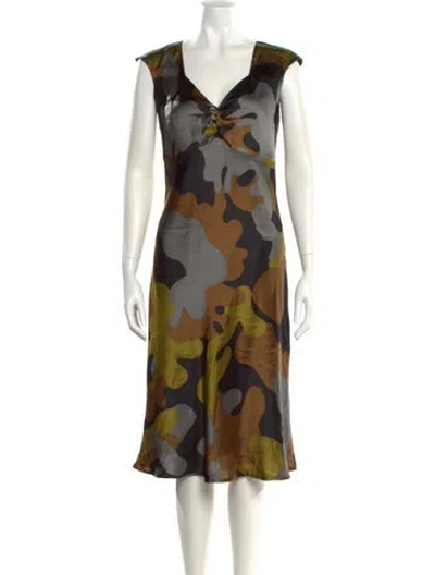 Pre-owned Jc De Castelbajac Silk Midi Length Dress In Multi