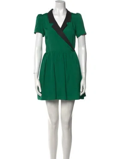 Pre-owned Jc De Castelbajac V-neck Mini Dress In Green