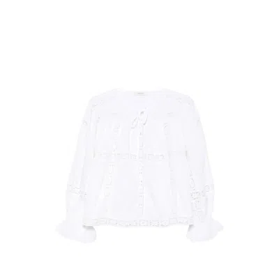 Jc Sophie Lace Ruffled Blouse In White