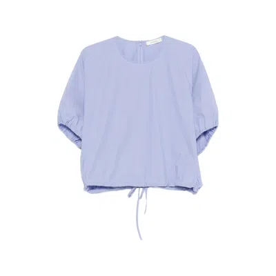 Jc Sophie Latifa Drawstring Short Sleeve Top In Blue