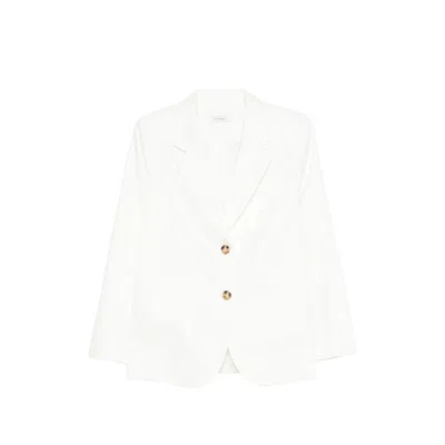 Jc Sophie Linda Button Notched Blazer In White