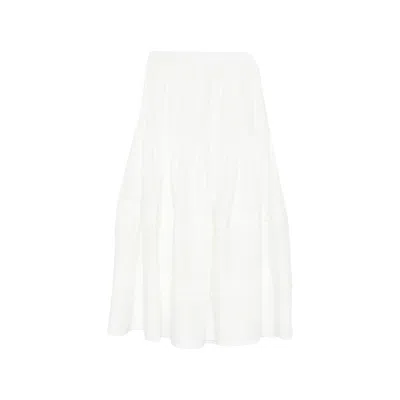 Jc Sophie Luxor Elasticated Tiered Maxi Skirt In White