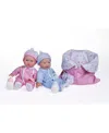 Jc Toys La Baby 12.5" Small Soft Body Dolls Washable Twins Sleeping Bag Gift Set In Multicolor