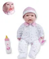 Jc Toys La Baby Caucasian 16" Soft Body Baby Doll Pink Outfit In Pink