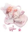 Jc Toys La Newborn Nursery 15.5" Baby Doll Fabric Basket Set, 9 Pieces In Pink