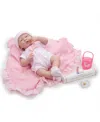 Jc Toys La Newborn Nursery 15.5" Soft Body Baby Doll Pink Outfit In Deluxe Set - Pink