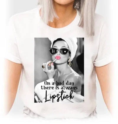 J.coons On A Bad Day There Is Always Lipstick T-shirt In White
