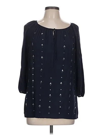 Pre-owned Jcpenney 3/4 Sleeve Blouse In Blue
