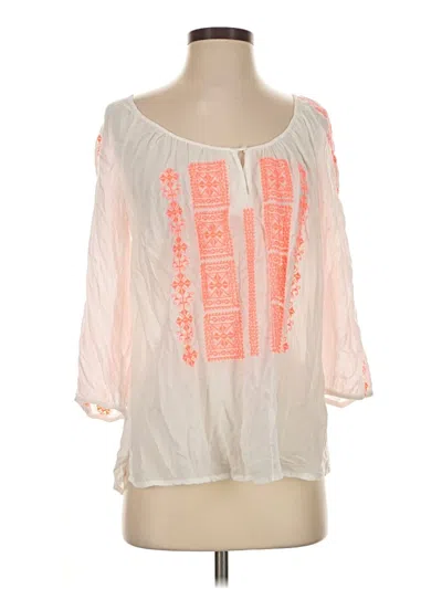 Pre-owned Jcpenney 3/4 Sleeve Blouse In Pink