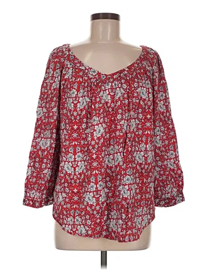 Pre-owned Jcpenney 3/4 Sleeve Blouse In Red