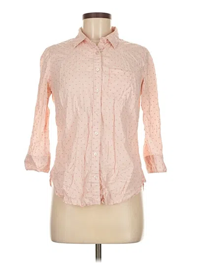 Pre-owned Jcpenney 3/4 Sleeve Button Down Shirt In Pink