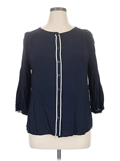 Pre-owned Jcpenney 3/4 Sleeve T-shirt In Blue