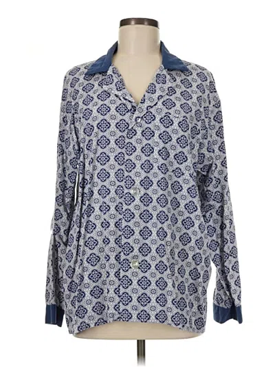 Pre-owned Jcpenney Long Sleeve Blouse In Blue