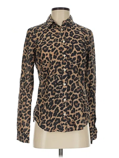 Pre-owned Jcpenney Long Sleeve Blouse In Brown