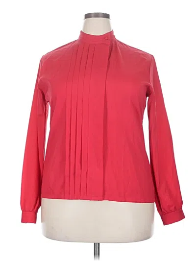 Pre-owned Jcpenney Long Sleeve Blouse In Red