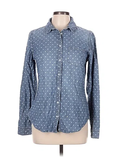Pre-owned Jcpenney Long Sleeve Button Down Shirt In Blue
