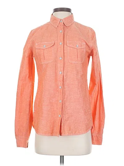 Pre-owned Jcpenney Long Sleeve Button Down Shirt In Orange