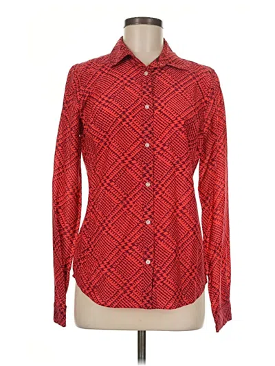 Pre-owned Jcpenney Long Sleeve Button Down Shirt In Red