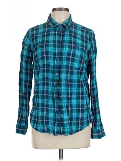 Pre-owned Jcpenney Long Sleeve Button Down Shirt In Teal