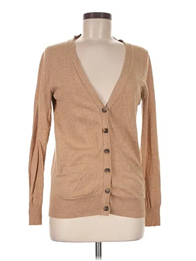 Pre-owned Jcpenney Long Sleeve Top Tan Plunge Neckline Tops