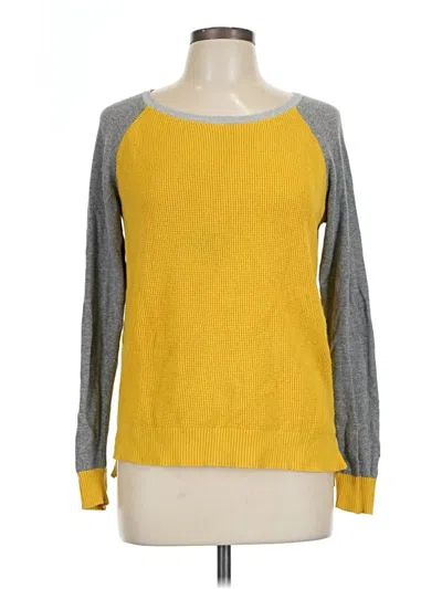 Pre-owned Jcpenney Long Sleeve Top Yellow Crew Neck Tops