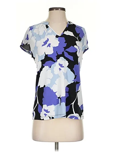 Pre-owned Jcpenney Short Sleeve Blouse In Blue