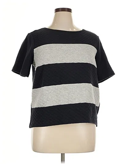 Pre-owned Jcpenney Short Sleeve Top Gray Crew Neck Tops