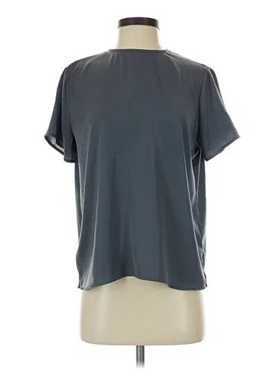 Pre-owned Jcpenney Short Sleeve Top Gray Mock Neckline Tops