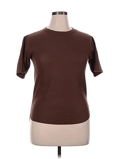 Pre-owned Jcpenney Short Sleeve Turtleneck In Brown