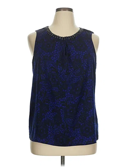 Pre-owned Jcpenney Sleeveless Blouse In Blue