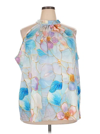 Pre-owned Jcpenney Sleeveless Blouse In Blue