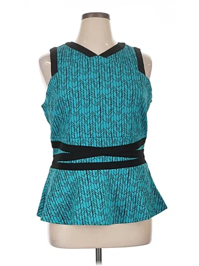 Pre-owned Jcpenney Sleeveless Blouse In Teal