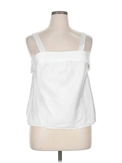 Pre-owned Jcpenney Sleeveless Blouse In White