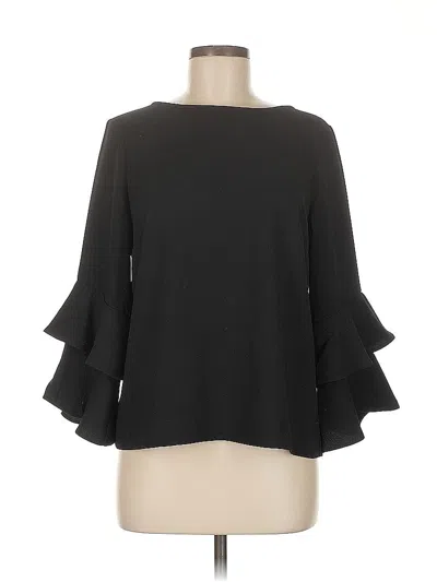 Pre-owned Jcrew 3/4 Sleeve Blouse In Black