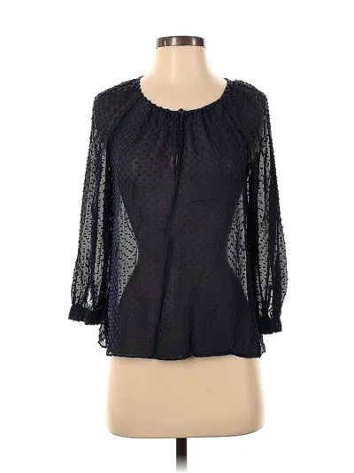 Pre-owned Jcrew 3/4 Sleeve Blouse In Black