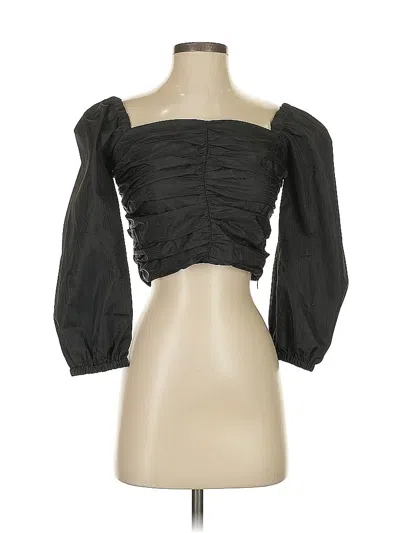 Pre-owned Jcrew 3/4 Sleeve Blouse In Black