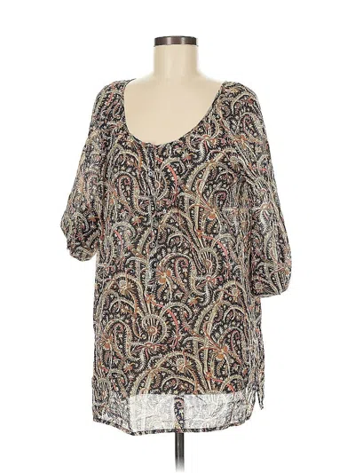 Pre-owned Jcrew 3/4 Sleeve Blouse In Black