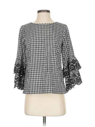 Pre-owned Jcrew 3/4 Sleeve Blouse In Black