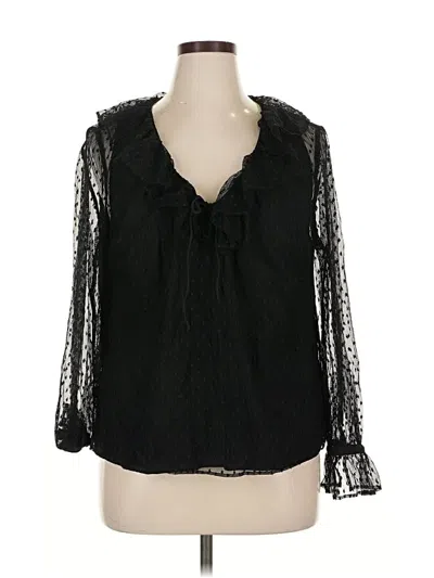 Pre-owned Jcrew 3/4 Sleeve Blouse In Black