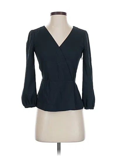 Pre-owned Jcrew 3/4 Sleeve Blouse In Black