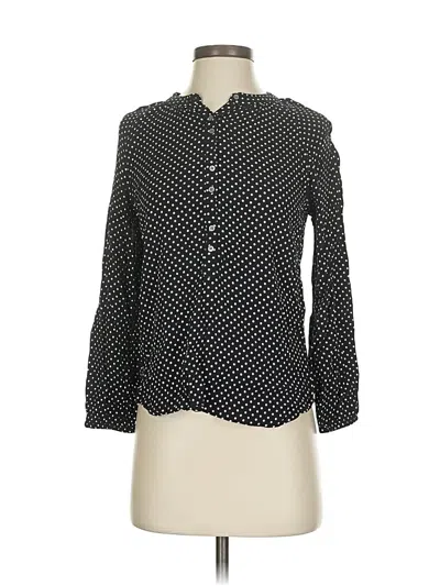 Pre-owned Jcrew 3/4 Sleeve Blouse In Black