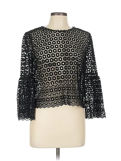 Pre-owned Jcrew 3/4 Sleeve Blouse In Black