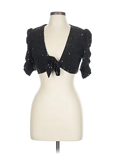 Pre-owned Jcrew 3/4 Sleeve Blouse In Black