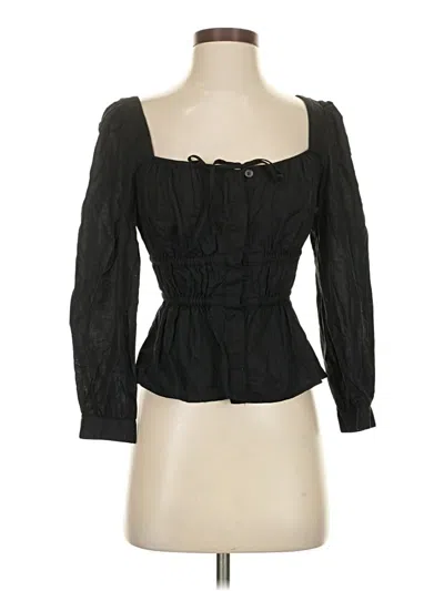 Pre-owned Jcrew 3/4 Sleeve Blouse In Black