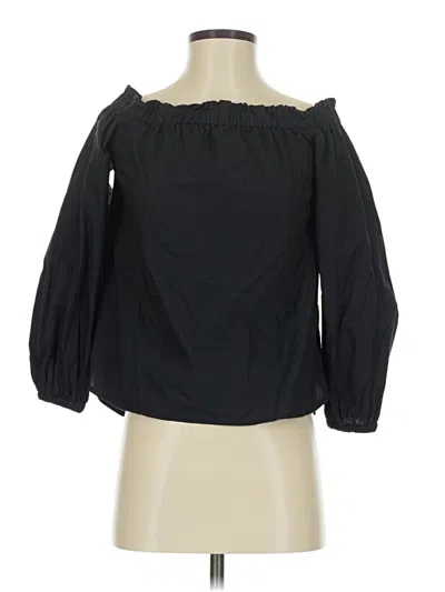 Pre-owned Jcrew 3/4 Sleeve Blouse In Black