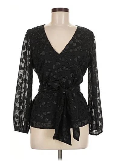 Pre-owned Jcrew 3/4 Sleeve Blouse In Black