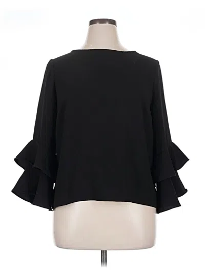 Pre-owned Jcrew 3/4 Sleeve Blouse In Black