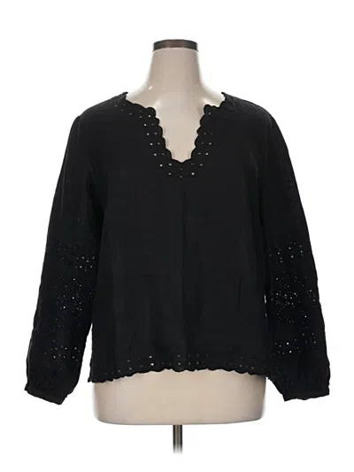 Pre-owned Jcrew 3/4 Sleeve Blouse In Black