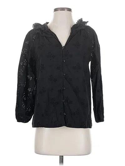 Pre-owned Jcrew 3/4 Sleeve Blouse In Black